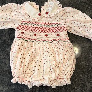 Adorable White and Red Baby Romper